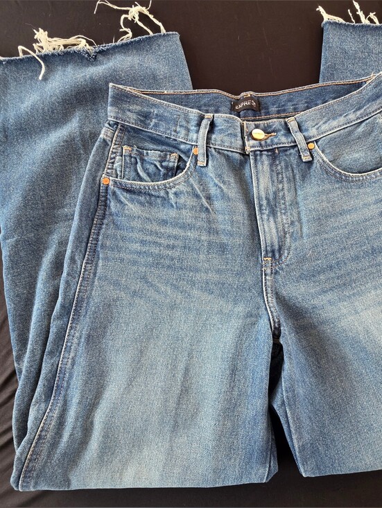 Express Denim - Express Boot Cut High Rise Jeans in Medium Blue Wash Size 4 Short